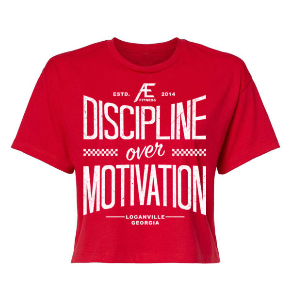 DISCIPLINE OVER MOTIVATION - WOMEN'S CROP T-SHIRT - $MNTRK2$ Thumbnail